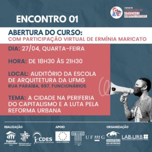 Primeiro Encontro da 1ª Edição do Curso de Formação de Agentes Sociais na RMBH